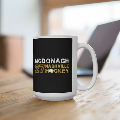 McDonagh 27 Nashville Hockey Ceramic Coffee Mug In Black, 15oz