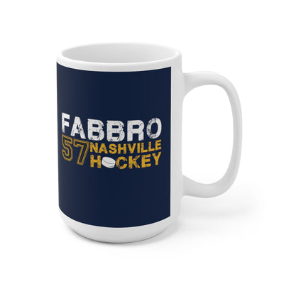 Fabbro 57 Nashville Hockey Ceramic Coffee Mug In Navy Blue, 15oz