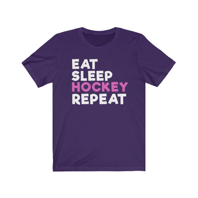 "Eat, Sleep, Hockey, Repeat" Unisex Jersey Tee