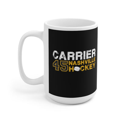Carrier 45 Nashville Hockey Ceramic Coffee Mug In Black, 15oz