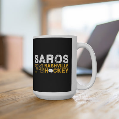 Saros 74 Nashville Hockey Ceramic Coffee Mug In Black, 15oz