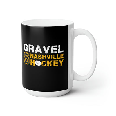 Gravel 5 Nashville Hockey Ceramic Coffee Mug In Black, 15oz