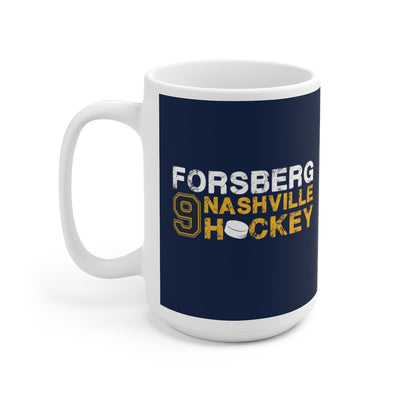 Forsberg 9 Nashville Hockey Ceramic Coffee Mug In Navy Blue, 15oz