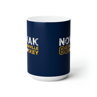 NOvak 82 Nashville Hockey Ceramic Coffee Mug In Navy Blue, 15oz