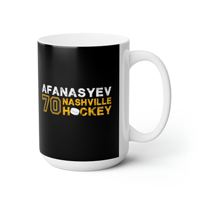 Afanasyev 70 Nashville Hockey Ceramic Coffee Mug In Black, 15oz