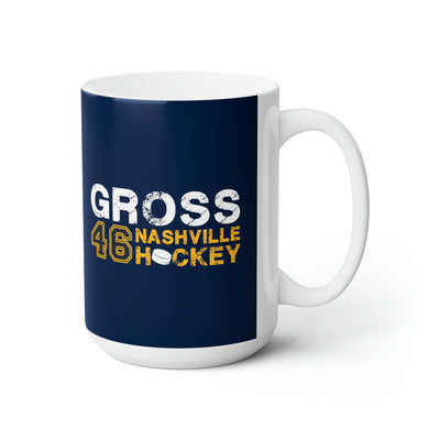 Gross 46 Nashville Hockey Ceramic Coffee Mug In Navy Blue, 15oz