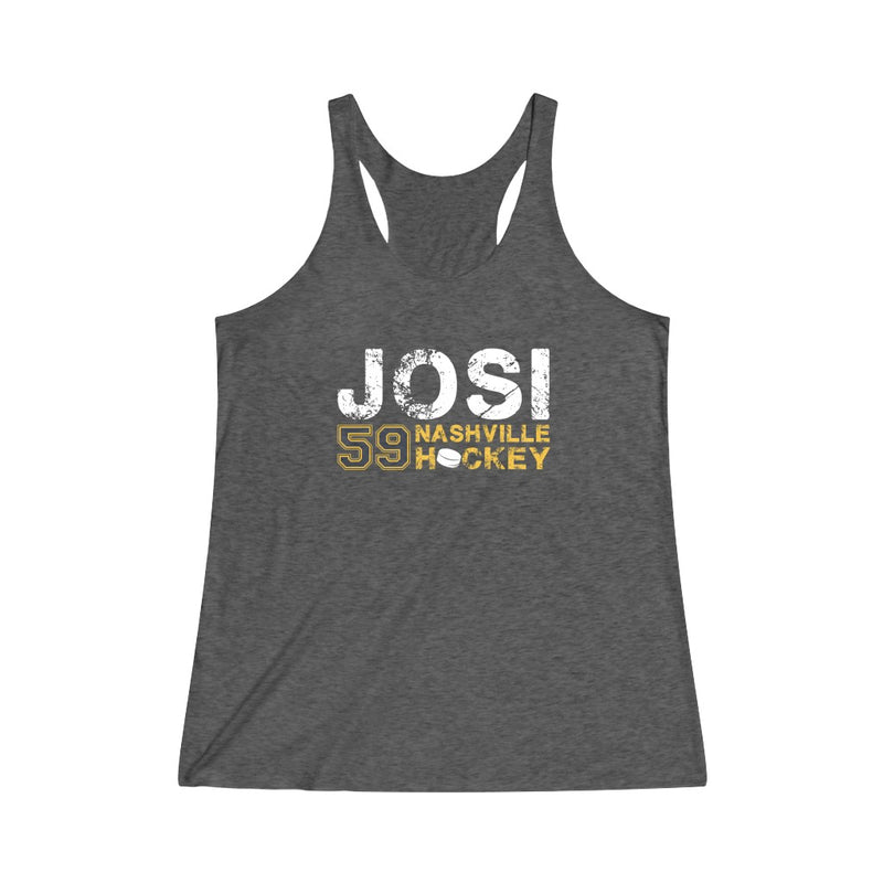 Josi 59 Nashville Hockey Women's Tri-Blend Racerback Tank Top