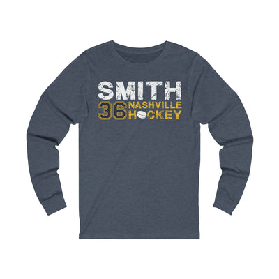 Smith 36 Nashville Hockey Unisex Jersey Long Sleeve Shirt