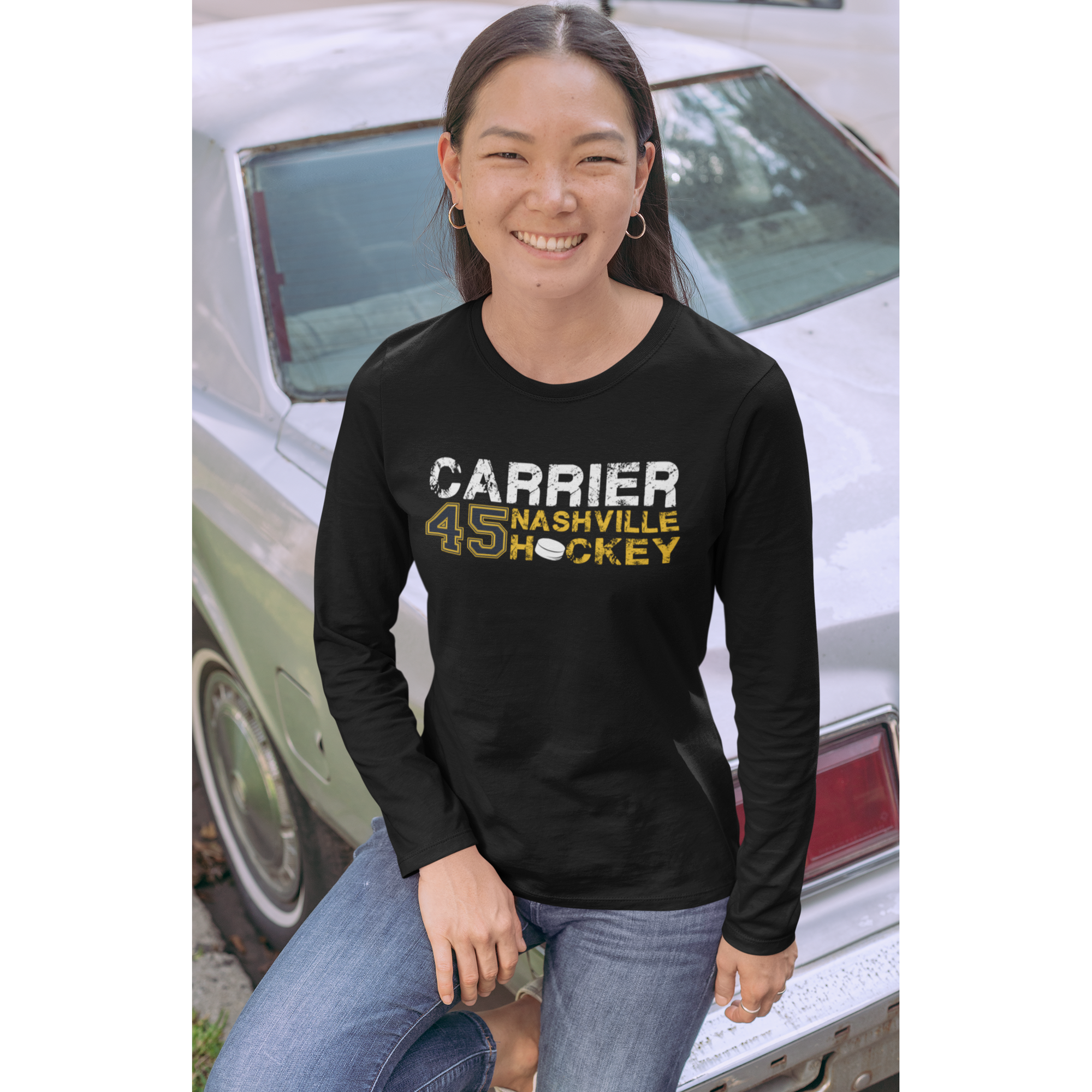 Carrier 45 Nashville Hockey Unisex Jersey Long Sleeve Shirt